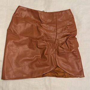 Caramel Soft Leather Skirt